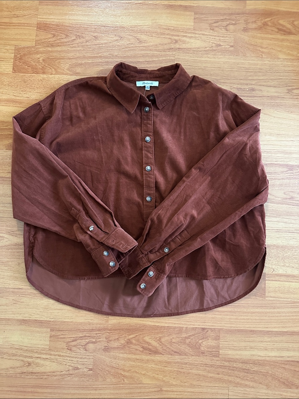 Madewell Women's Corduroy Button-Down Shirt in Rust